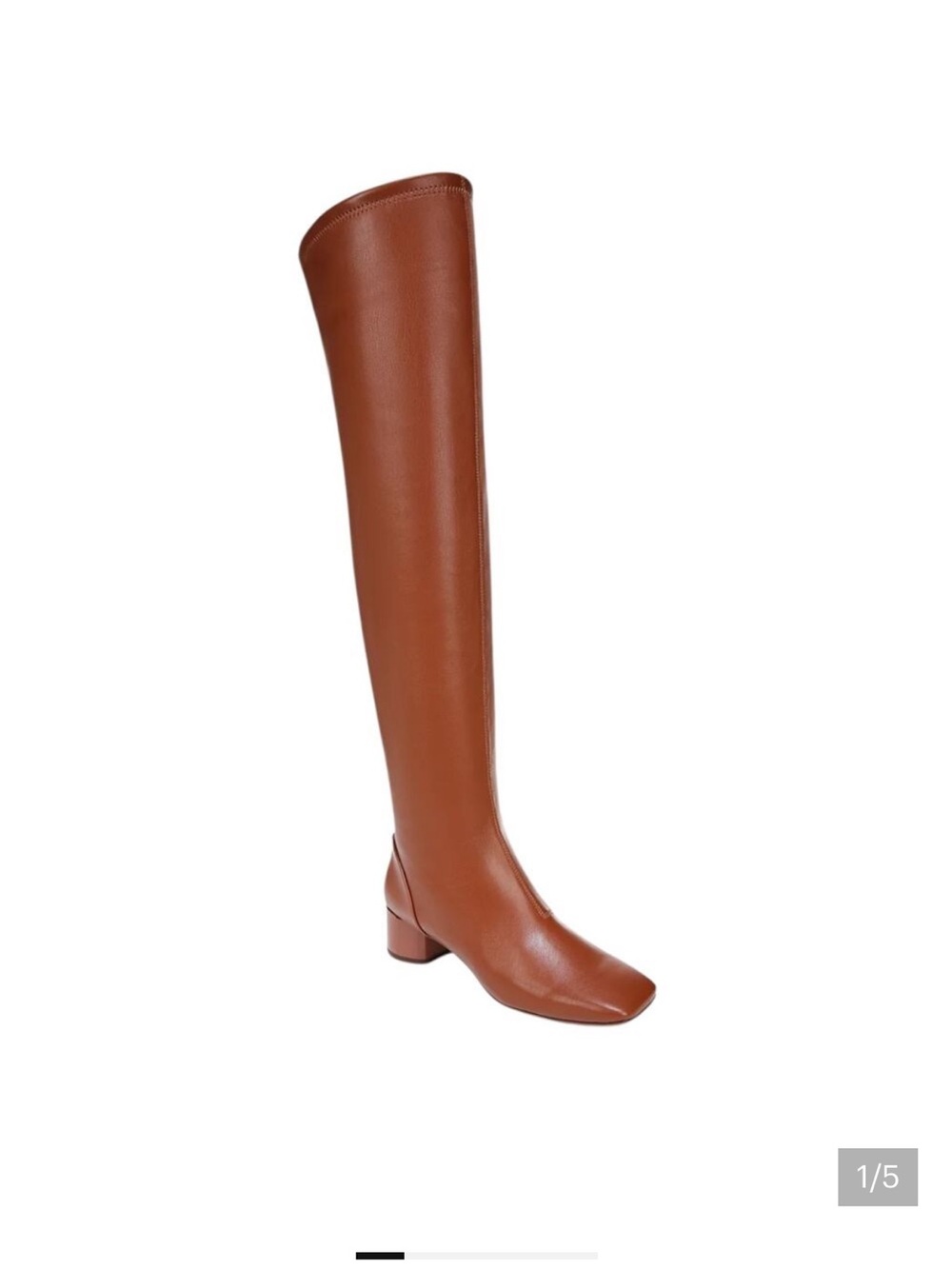 NEW Franco Sarto Women's Novara Over the Knee Square Toe Boots Brown Size 8M - Picture 2 of 5